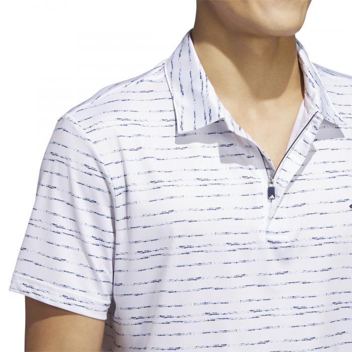 Stripe Zip Poloshirt, White/Collegiate Navy - Afbeelding 7