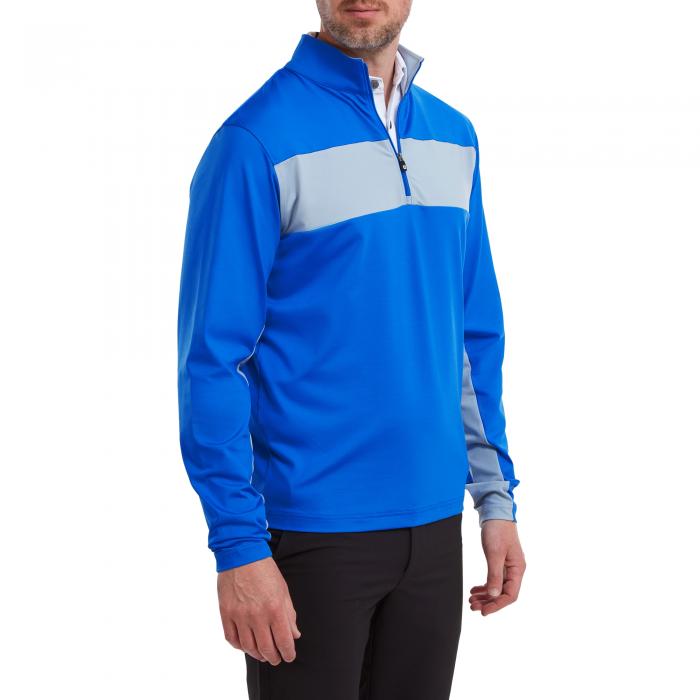 Engineered Chest Stripe Chill-Out Midlayer, Royal/Dove Grey - Afbeelding 2