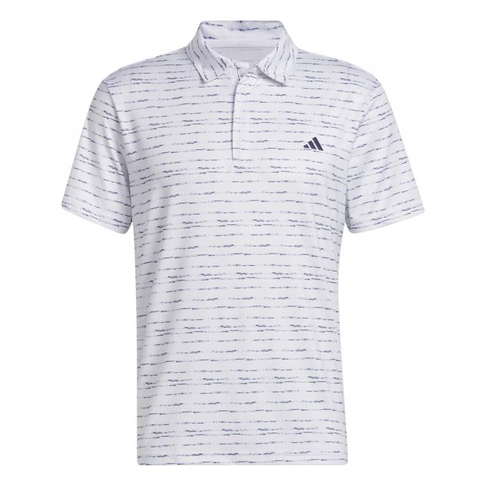 Stripe Zip Poloshirt, White/Collegiate Navy