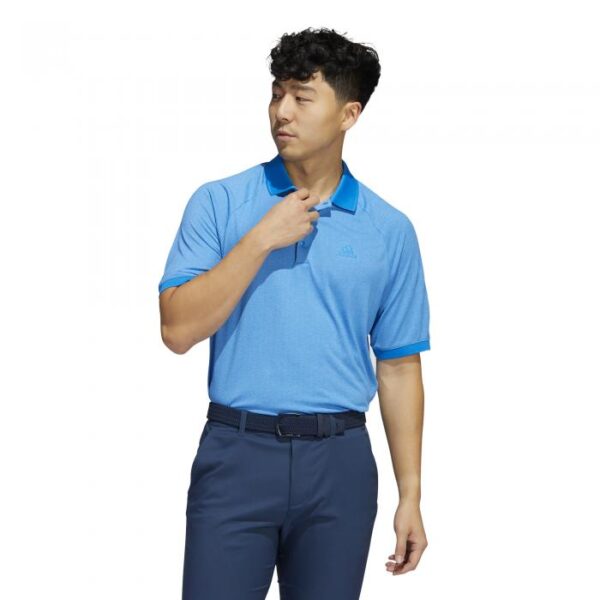 Moss Stitch Primegreen Polo, Blue Rush/White - Afbeelding 2
