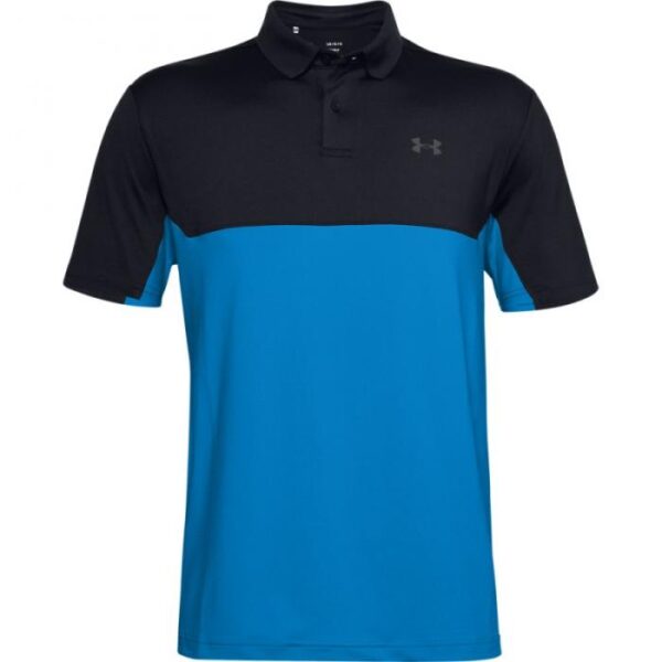 Performance 2.0 Colorblock Polo, Black/Electric blue