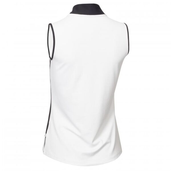 Chenang Mouwloze Polo, White/navy - Afbeelding 3