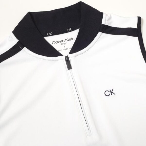Chenang Mouwloze Polo, White/navy - Afbeelding 5