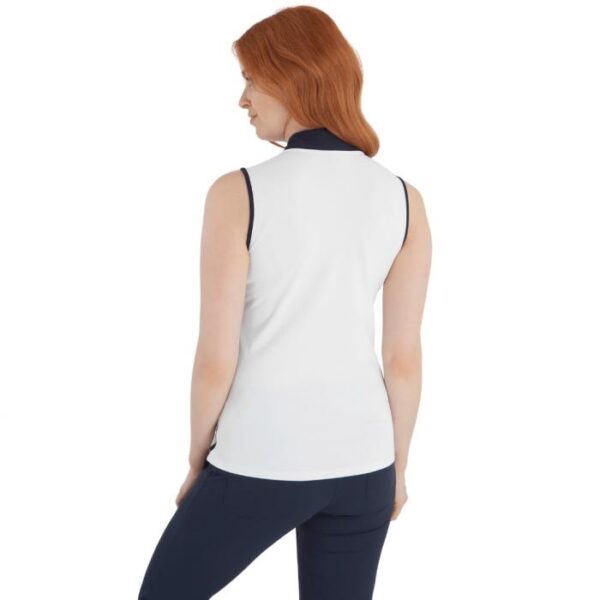 Chenang Mouwloze Polo, White/navy - Afbeelding 4