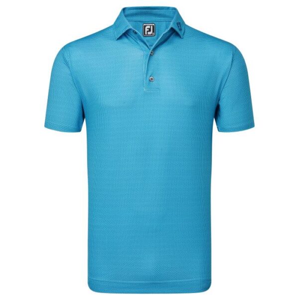 Octagon Print Lisle, Blue Sky/Ocean/Deep Blue