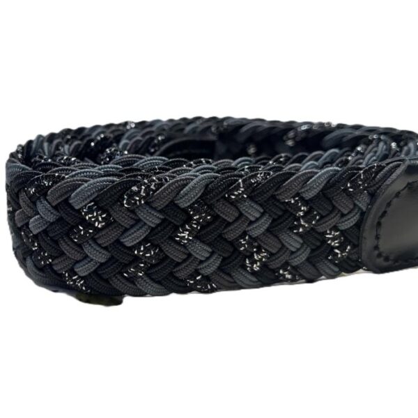 Multicolor Braided Belt, Antraciet/Zwart/Glitter - Afbeelding 2