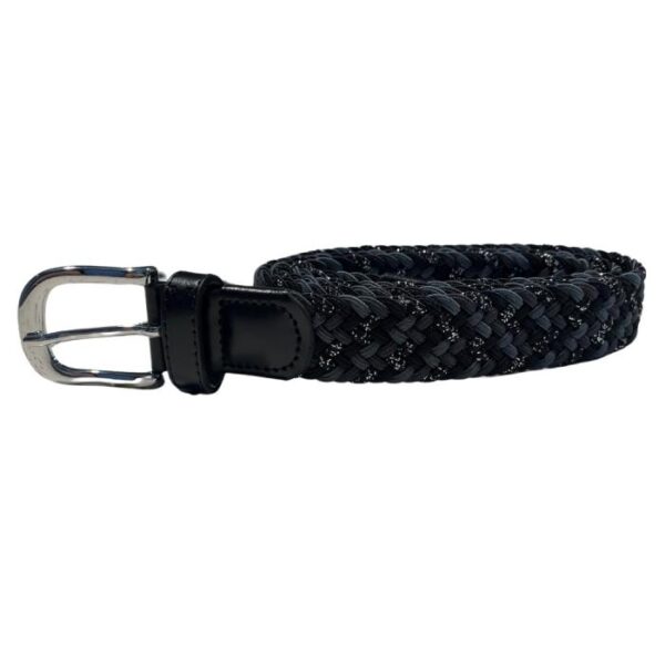 Multicolor Braided Belt, Antraciet/Zwart/Glitter
