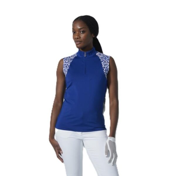 Carira Sleeveless Half Neck Poloshirt, Power Leo