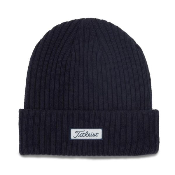 Charleston Cuff Knit Beanie, Navy/wit