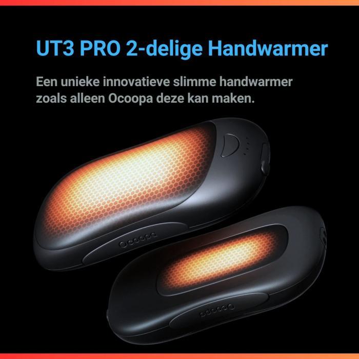 UT3 Pro Zwart/Oranje Elektrische Handwarmer 2st - Afbeelding 4