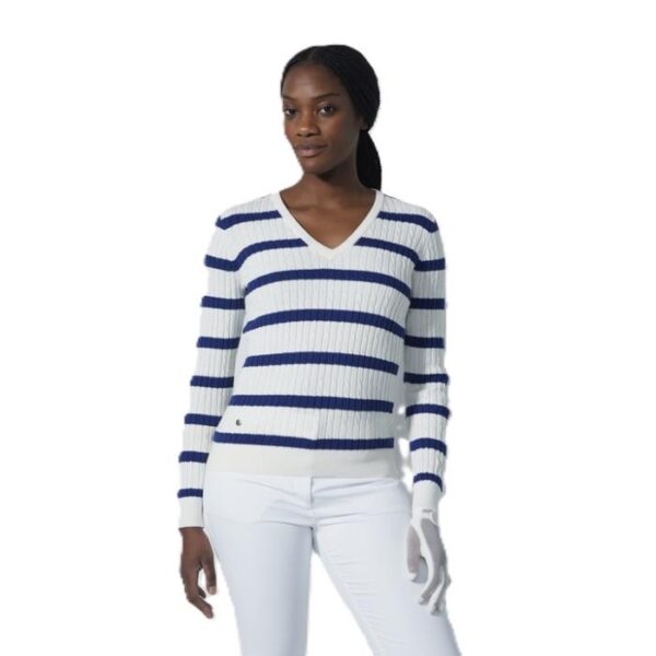 Stripe Madelene Pullover, Power Blue