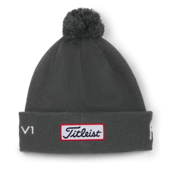 Tour Pom Pom Beanie, Charcoal/White - Afbeelding 2