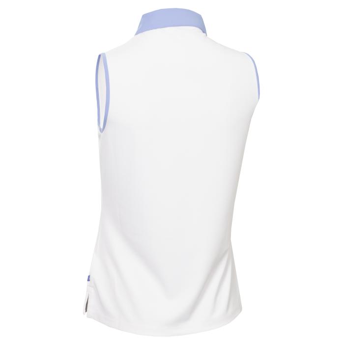 Leigh Mouwloze Polo, White/Cornflower Blue - Afbeelding 3