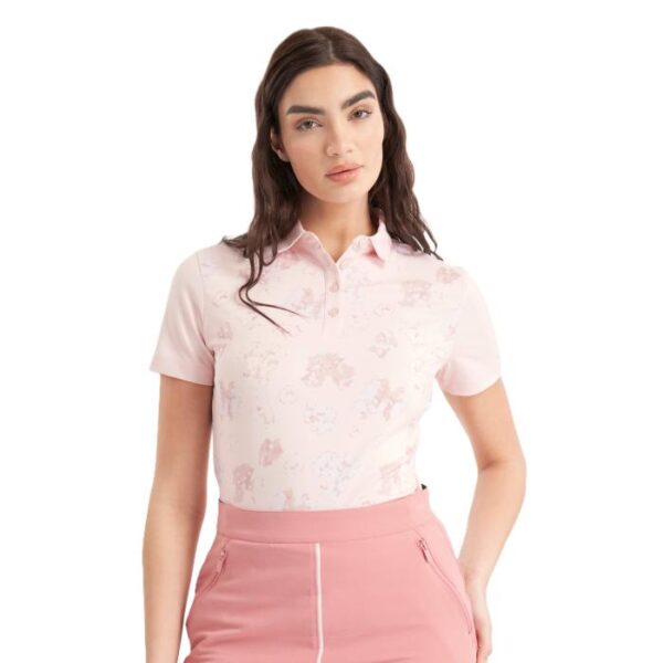 Harmony Printed Short Sleeve Polo, Shell Pink - Afbeelding 2