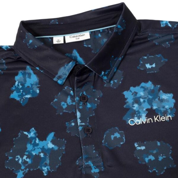 Cyber Floral Printed Polo, Navy - Afbeelding 5