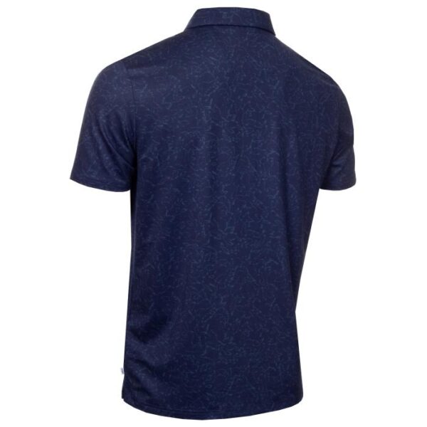 Abstract Watercolour Printed Polo, Navy - Afbeelding 3