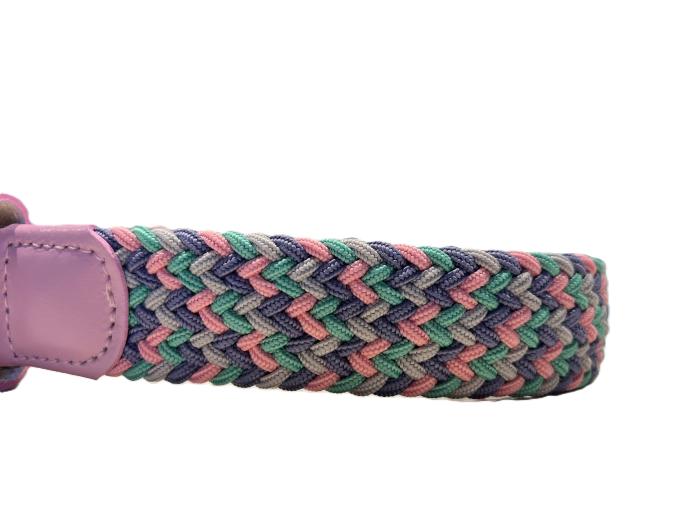 Multicolor Braided Belt, Roze/Paars/Groen/Lila - Afbeelding 2