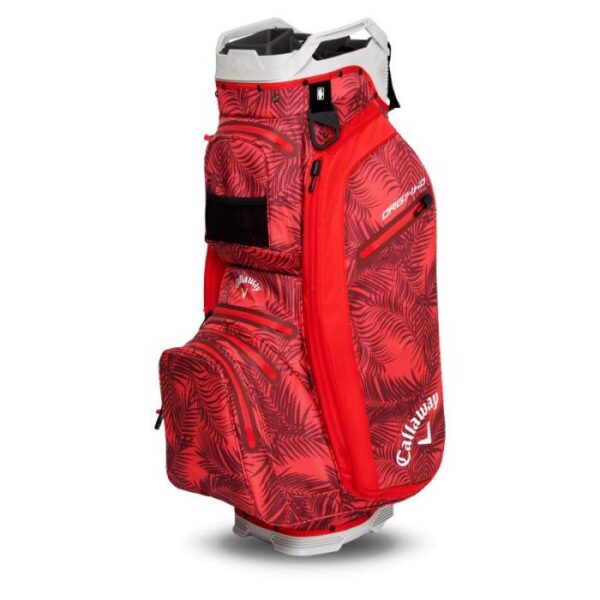 Org 14 Hyper Dry Cart Bag, Red Palms/Light Grey