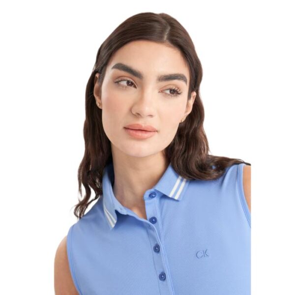 Brightmedow Mouwloze Polo, Cornflower Blue - Afbeelding 4