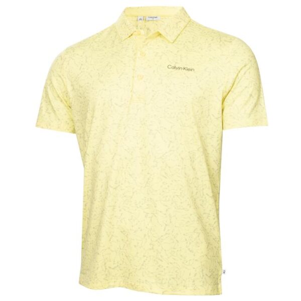 Abstract Watercolour Printed Polo, Lemon