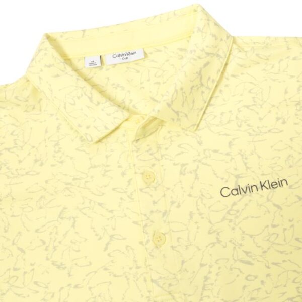 Abstract Watercolour Printed Polo, Lemon - Afbeelding 5