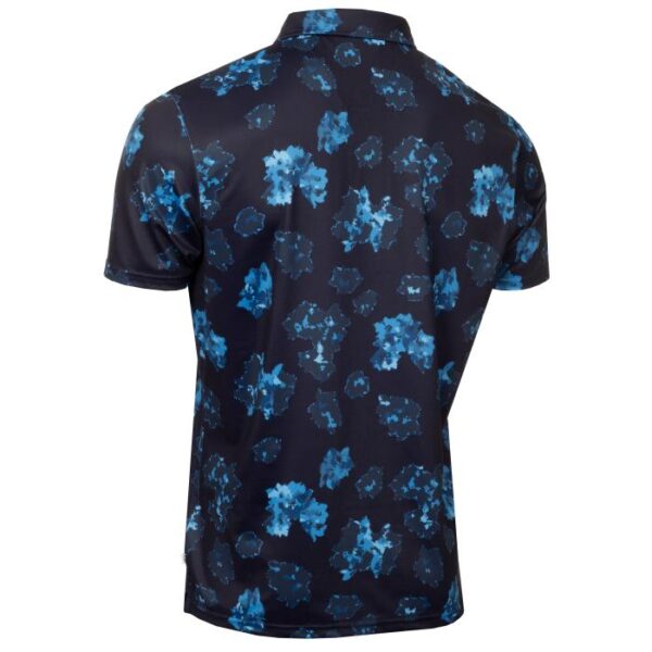 Cyber Floral Printed Polo, Navy - Afbeelding 3