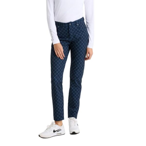 Chie Comfort Pants 32", Micro R Check Navy - Afbeelding 2