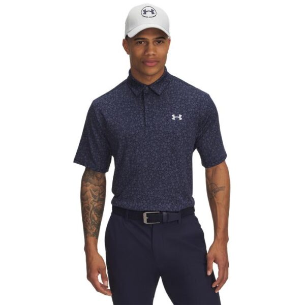 Playoff Printed Squirrel Polo 3.0, Midnight Navy/Downpour Gray/Halo Gray