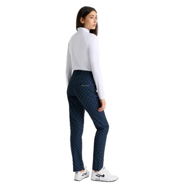 Chie Comfort Pants 32", Micro R Check Navy - Afbeelding 4