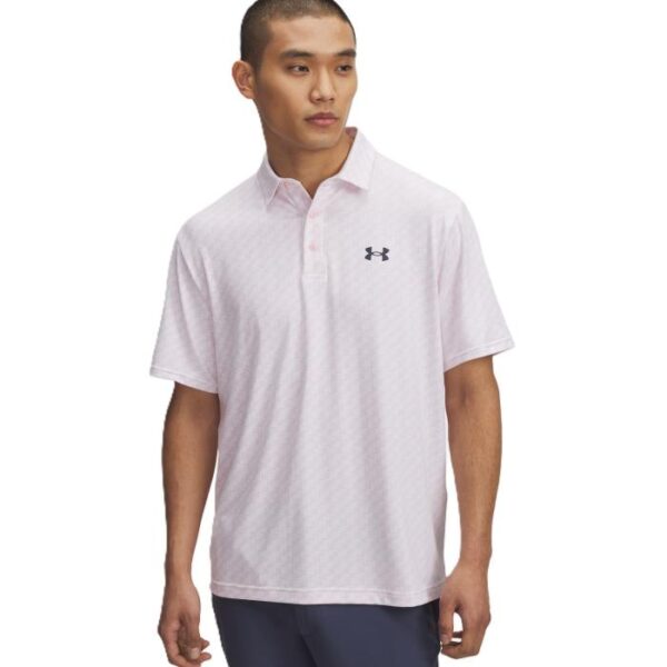 Playoff Printed Club Digi Polo 3.0, White/Prime Pink/Downpour Gray