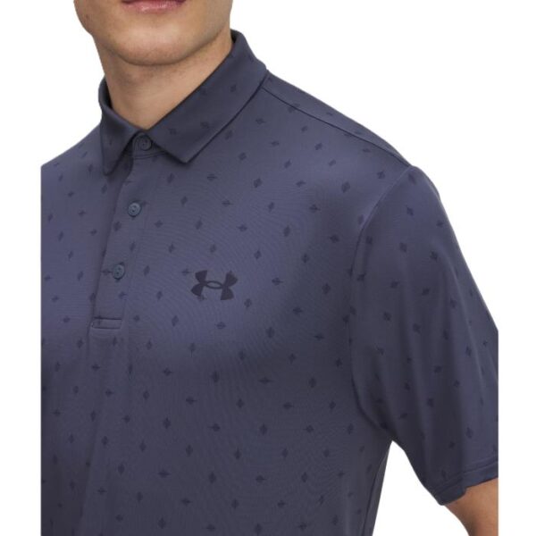 Playoff Printed Leaf Polo 3.0, Downpour Gray/Midnight Navy - Afbeelding 4