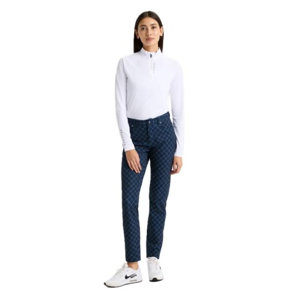 Chie Comfort Pants 32", Micro R Check Navy - Afbeelding 5