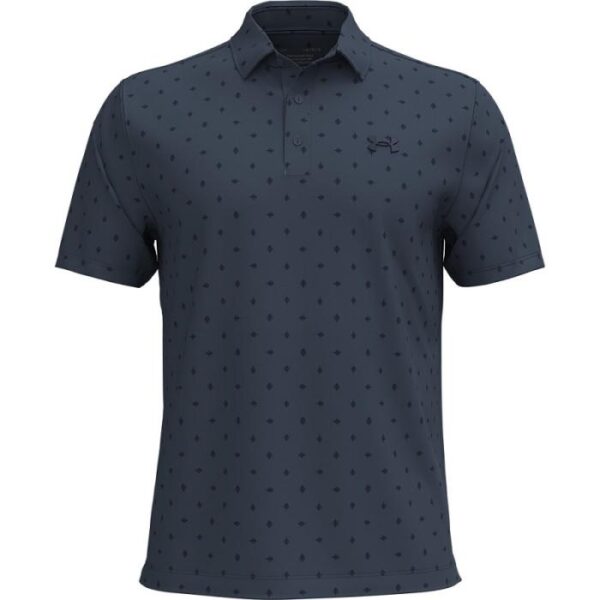 Playoff Printed Leaf Polo 3.0, Downpour Gray/Midnight Navy