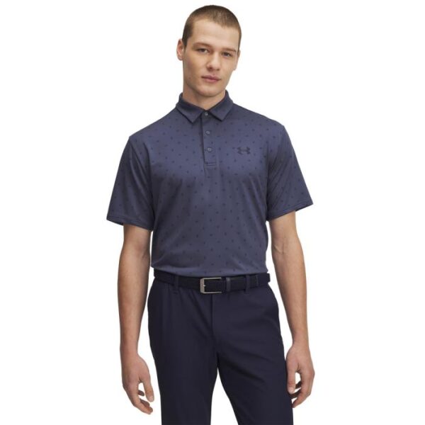 Playoff Printed Leaf Polo 3.0, Downpour Gray/Midnight Navy - Afbeelding 2