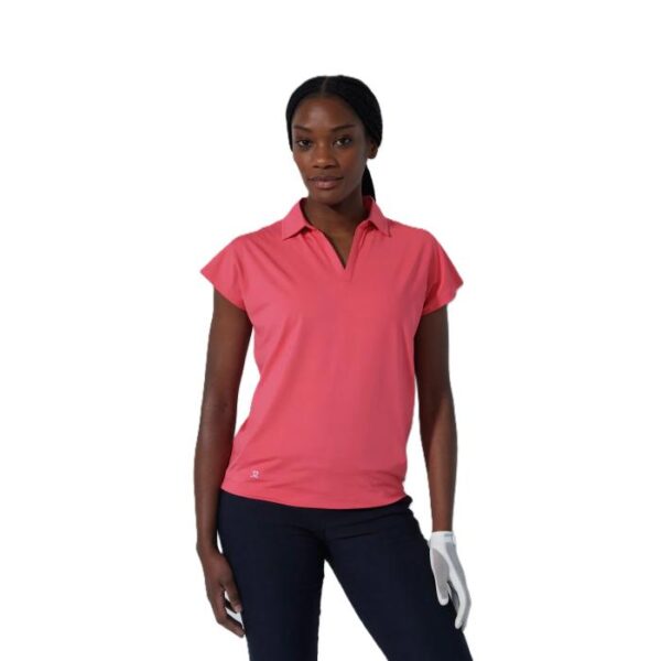 Bella Birdie Cap Sleeve Poloshirt, Coral