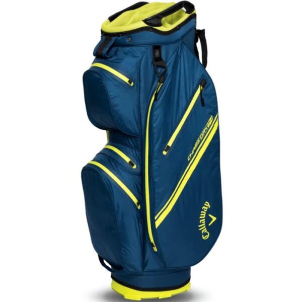 Chase Dry 14 Cart Bag, Navy/Flame Yellow
