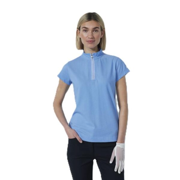 Kim Cap Sleeve Poloshirt, Sky Blue