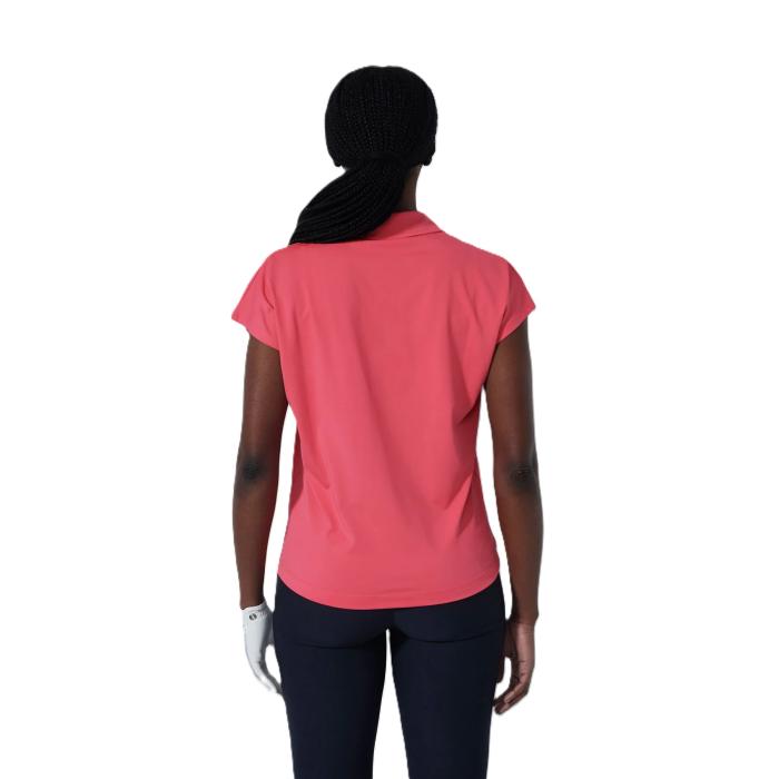 Bella Birdie Cap Sleeve Poloshirt, Coral - Afbeelding 2