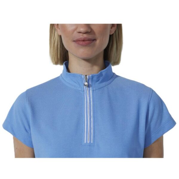 Kim Cap Sleeve Poloshirt, Sky Blue - Afbeelding 3