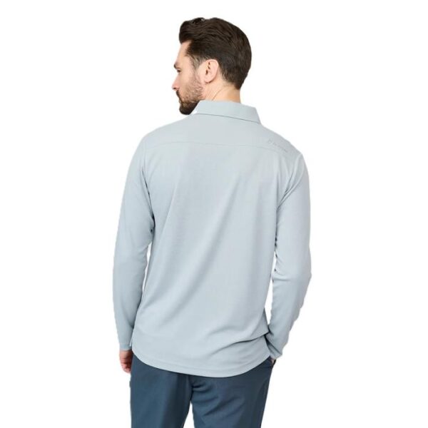 Mens Performance Long Sleeve Polo, Slate - Afbeelding 3