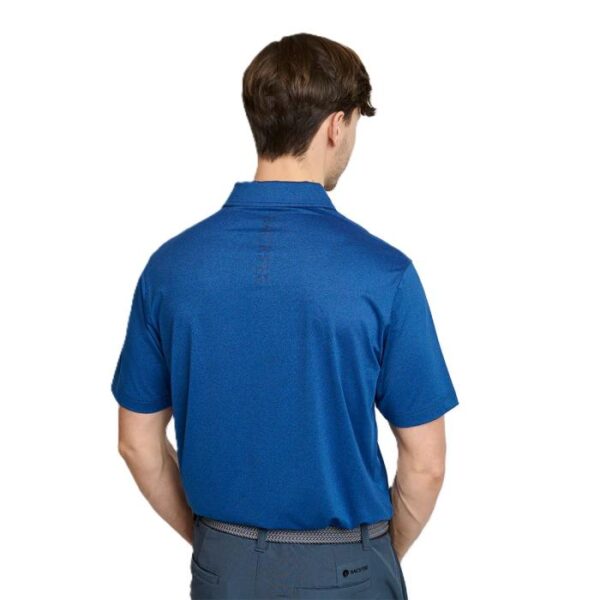Mens Melange Polo, Marineblauw - Afbeelding 3