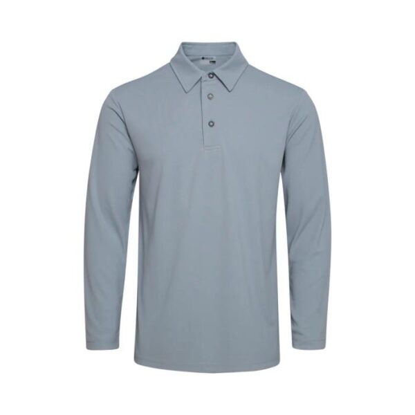 Mens Performance Long Sleeve Polo, Slate