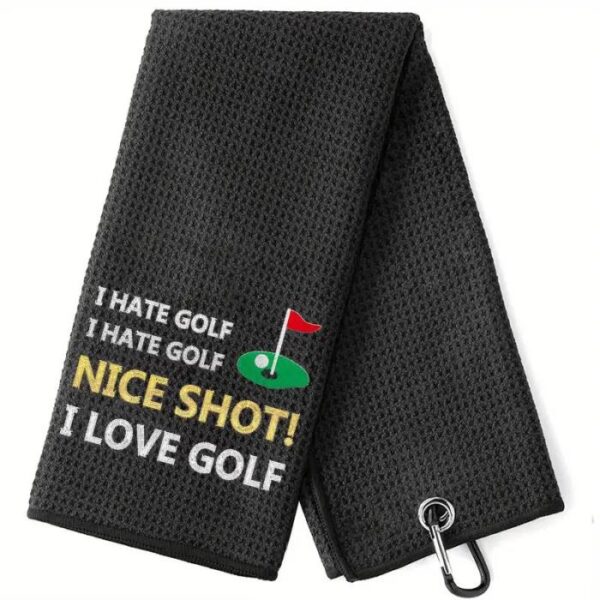 Microfiber golfhanddoek I hate & I love golf