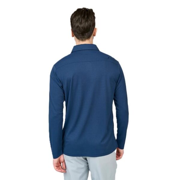 Mens Performance Long Sleeve Polo, Navy - Afbeelding 3