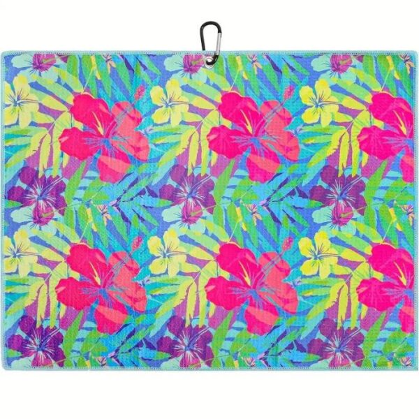 Microfiber golfhanddoek bloemen multicolor