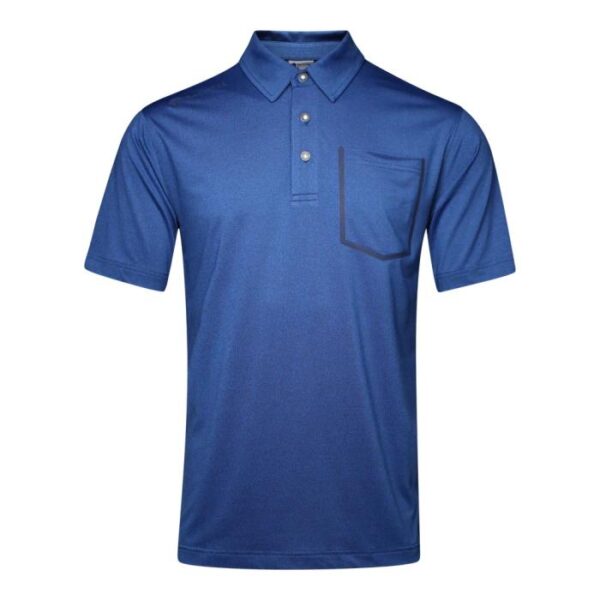 Mens Melange Polo, Marineblauw