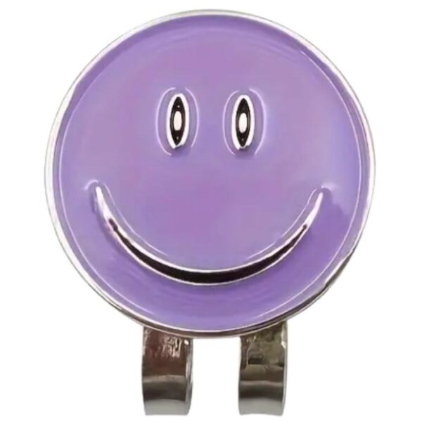 Ball Marker & Magneetclip, Smiley Paars