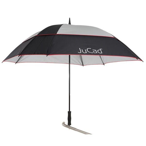 Paraplu Windproof, Zwart/Zilver/Rood