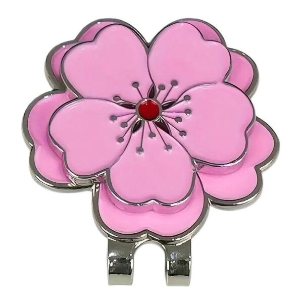 Ball Marker & Magneetclip, Bloem Roze