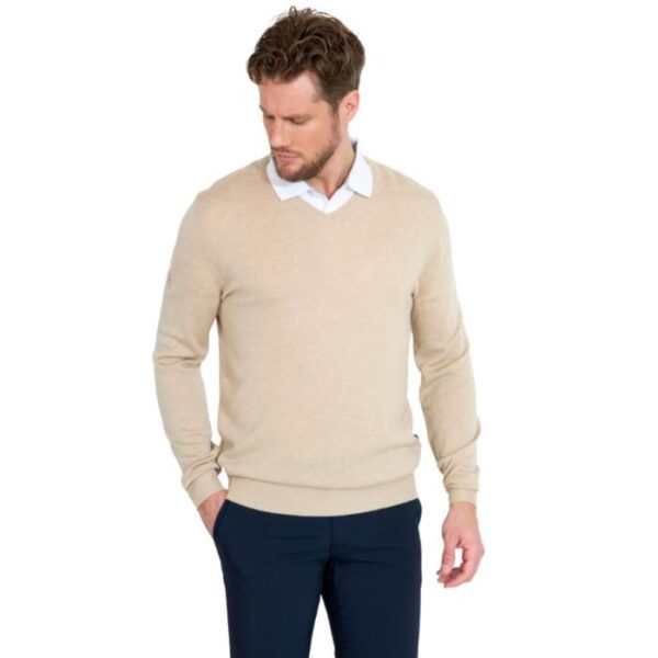 Liffin V-Neck Pullover, Sandshell - Afbeelding 2